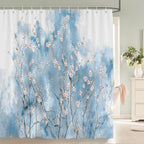 Flowers and Birds pattern Shower Curtain 3D Bath Screen Waterproof Fabric Bathroom Decor 240X180cm With Hook Shower Curtains