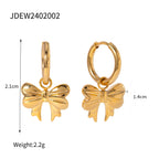 Stainless Steel Exquisite 18K Geometric Minimalist Bowknot Shaped Hoop Earrings Rust Proof Women High Quality Party Gift