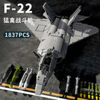 Aircraft Series F22 Fighter Building Blocks Model Famous WWII Military Airplanes MOC Bricks Sets Boys Toys Gifts For Childrens