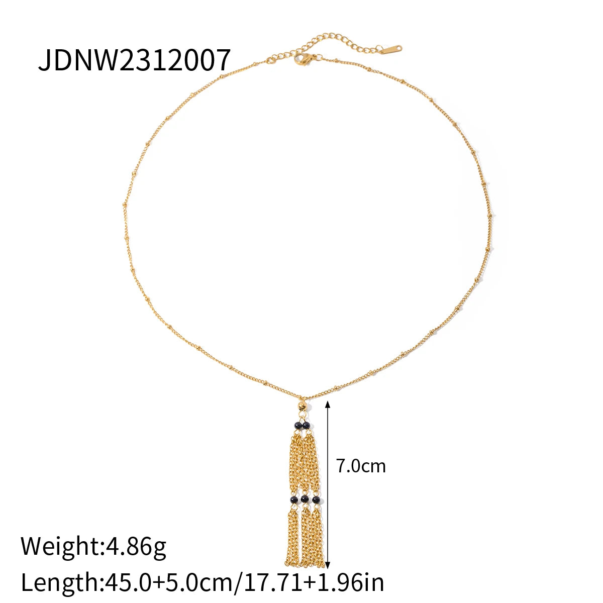 Stainless Steel  Designer Style Natural Stone Fringe Earrings/Pendant Necklace 18K Gold Plated Prevent Allergy Statement Jewelry