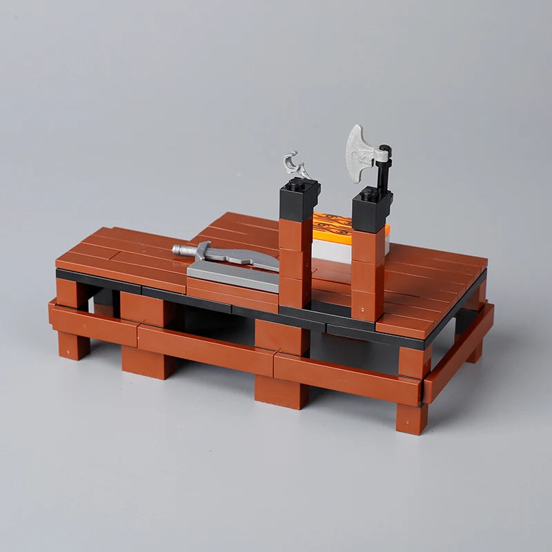 Medieval Military Tower Building Block Rome Knight Castle Siege Vehicle Hammer Boat Tent Flag Sword Weapons Bricks Toys Kid Gift