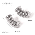 Geometrische wasserdichte 18k vergoldete Edelstahl-Mütze gestreifte hohle Ohrringe stilvoll antiallergisch markanter Schmuck