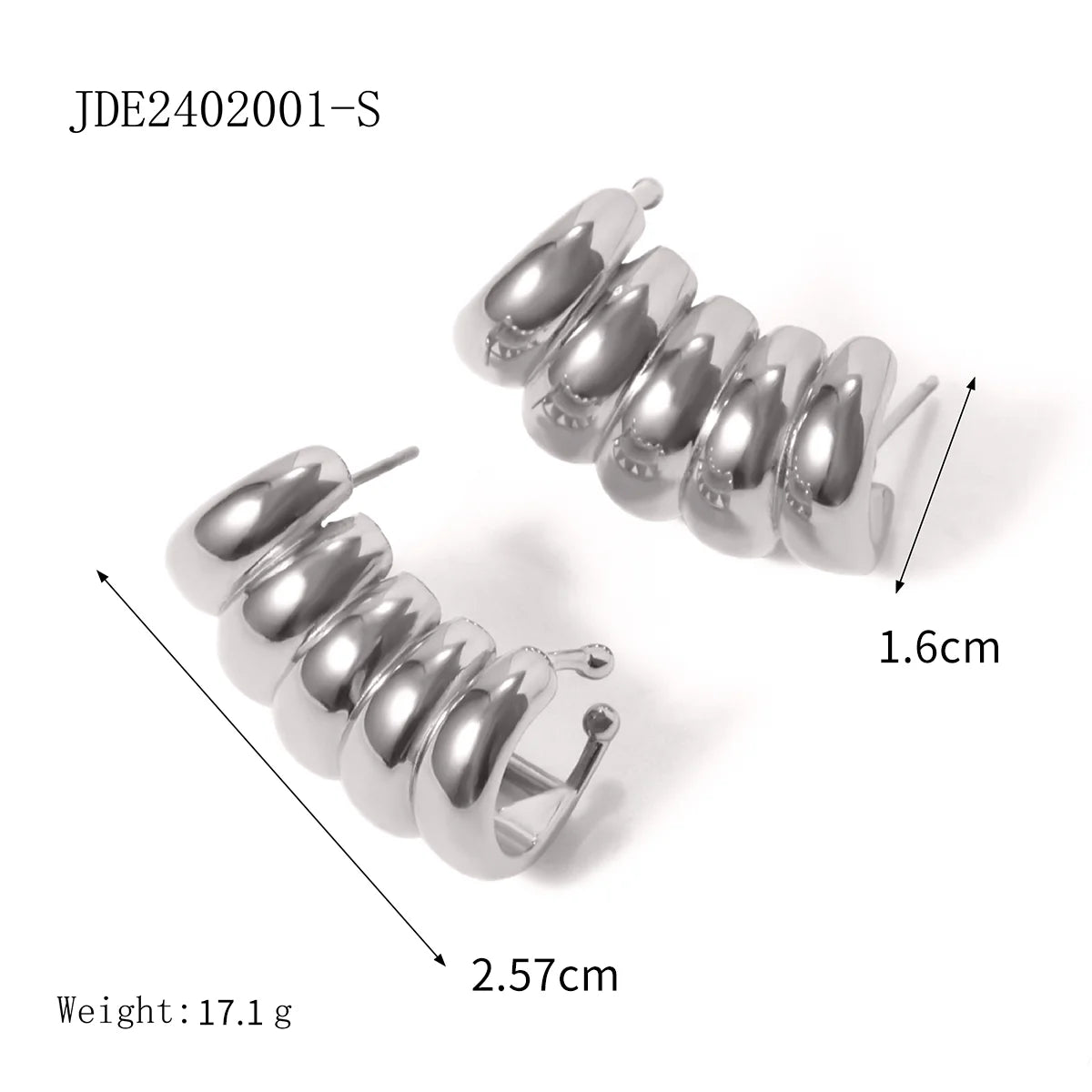 Geometrische wasserdichte 18k vergoldete Edelstahl-Mütze gestreifte hohle Ohrringe stilvoll antiallergisch markanter Schmuck