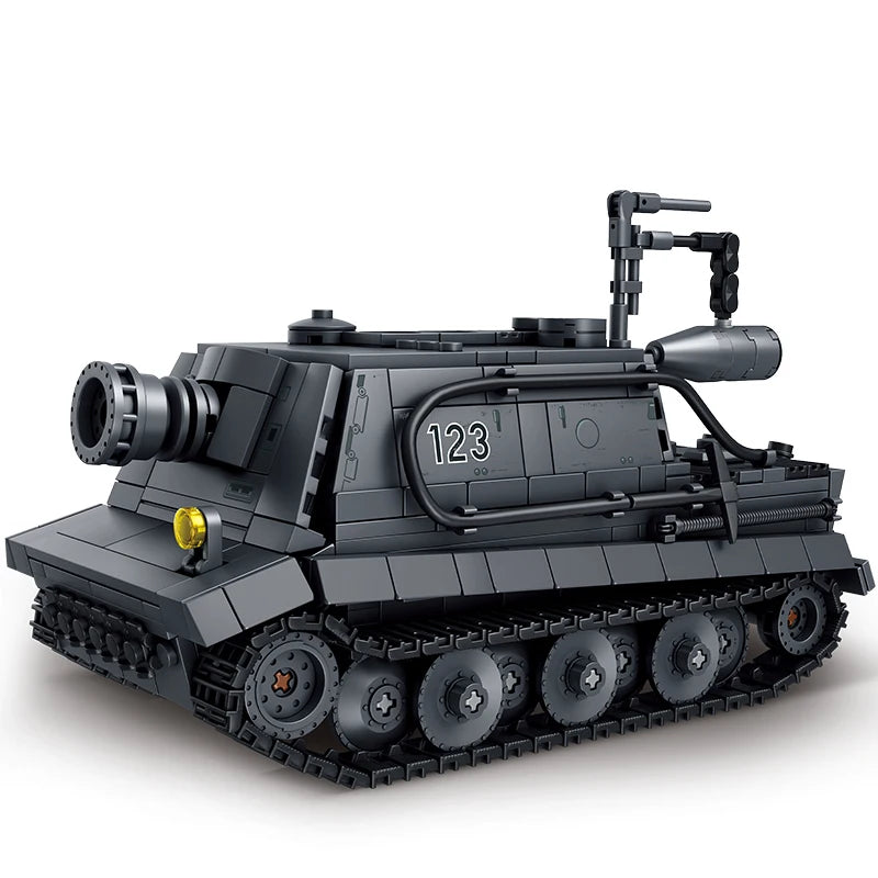 Military WW2 MOC Army Main Battle Tank Armored Vehicle Fighter Soldiers Figures Building Blocks Bricks Set For Children Toys