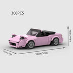 Mini Cabrio MOC Open Car Vehicle City  Racer Runabout Building Blocks Brick Cabriolet Supercar Kids Toys Gift Boys