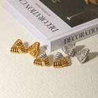 Geometric Stainless Steel Vintage Triangle Metal Earrings Statement Texture 18K Plated Temperament украшения бижутерия Gift