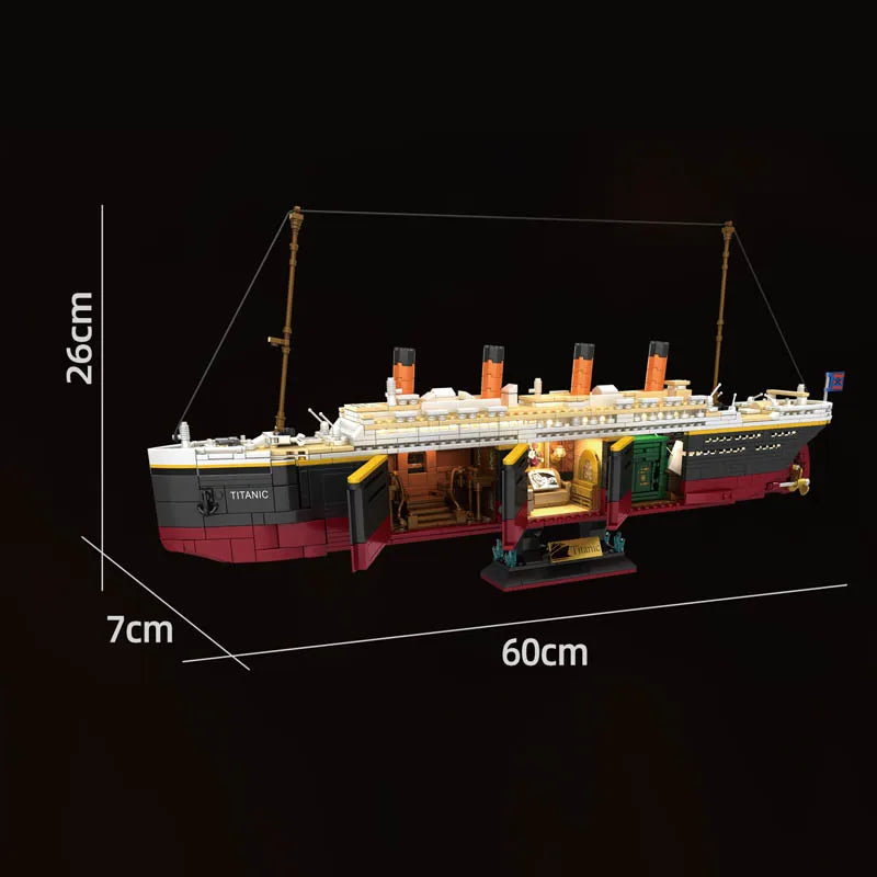 IN STOCK 66010 Titanic Building Blocks Model MOC Idea Iceberg and Ship Bricks Assembling Toys for Boys Gift Set