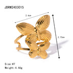 Minimalist Multi-style Stainless Steel Design Open Ring Gold Color Light Cozy Women Charm 18K PVD Plated Statement Jewelry - Grand Goldman