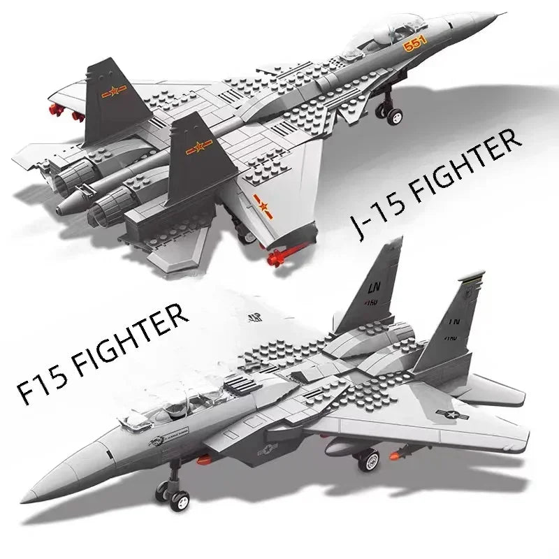2025 new large F-15 J-20 military combat armed aircraft reconnaissance aircraft building blocks assembled toy boy birthday gift