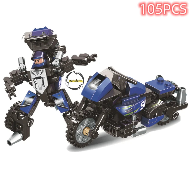 Technical Expert Famous Motorcycle Ninja Building Blocks Mini Model Action Figures Simulation Locomotive Transformation Toy Gift