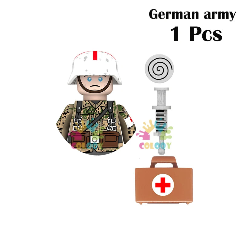 Kids Toys WW2 Soldiers Building Blocks Military Army Mini Action Figures Toys For Kids Christmas Gifts For Boys Birthday Gifts