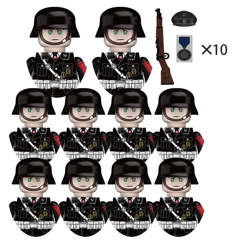 Boy Toys War II Army Soldiers Mini Military Weapons Model Small Particles Building Blocks Suits Childrens Birthday Gifts