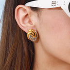 Zora Retroism 18K Gold Colour Plated Stainless Steel Gold Colour Silver Color Scheme Earrings, Women's Light  Adjustable Ear