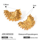 Stilfuld 18K forgyldt rustfrit stål uregelmæssige asymmetriske øreringe Anti-allergisk vandtæt charme Attraktive smykker kvinder