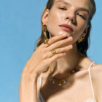 2024 Delicate Stainless Steel 18k Gold Stainless Steel Shell Shaped Opening Ring Gold Color Texture Trend Jewelry for Women