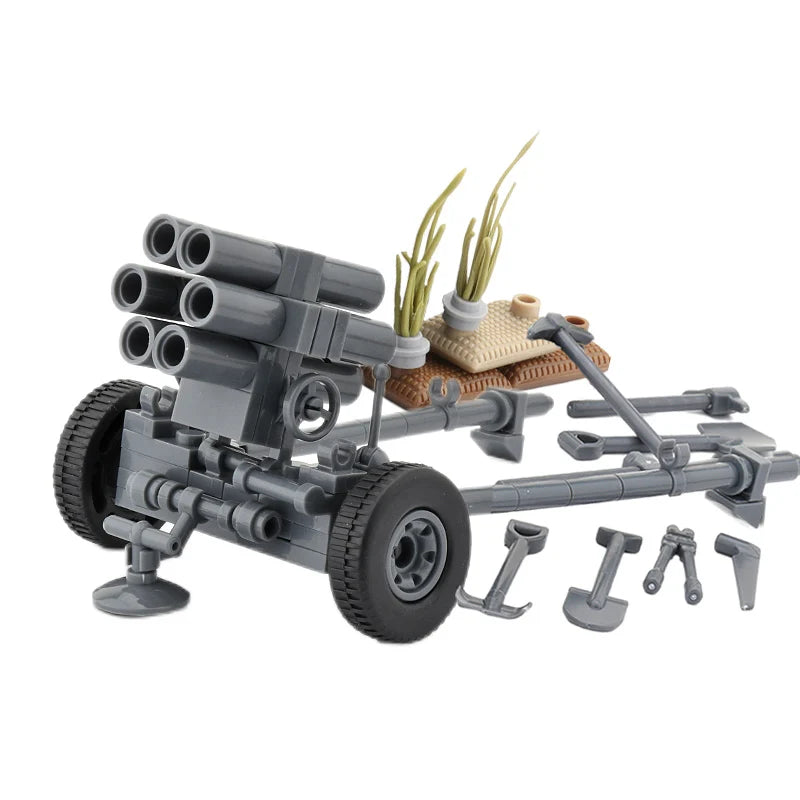 WW2 Germany Military Weapons Building Blocks Army Soldier Figure Anti-tank Gun Cannon Parts MOC Model Bricks Toys For Children ﻿