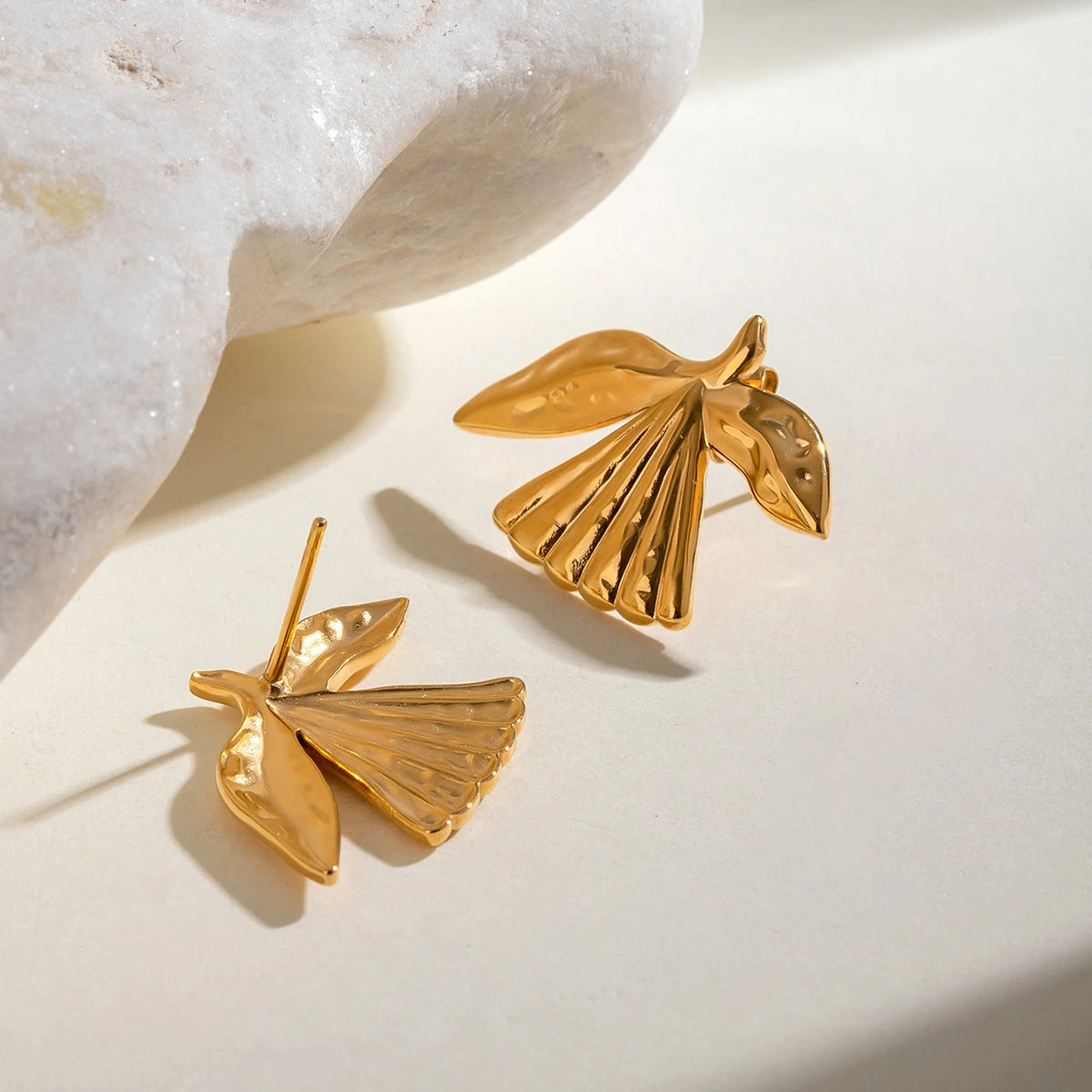 Minimalist 18k Gold Plated Smooth Pigeon Earrings Stainless Steel Women Rust Proof Anti Allergic Gala Gift Jewelry Bijoux