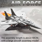 2025 new large F-15 J-20 military combat armed aircraft reconnaissance aircraft building blocks assembled toy boy birthday gift