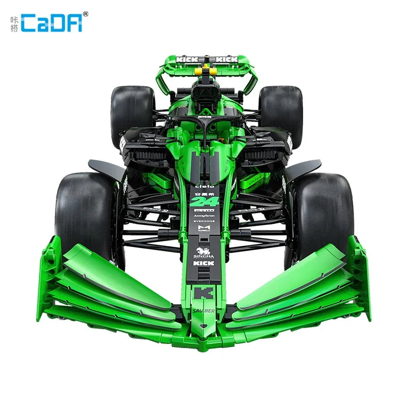 Cada 1:8  MOC Sauber F1 Team C44 Formula-1 F1 Racing Car Number 24 Sports Car Building Blocks City KICK Car Bricks Toys Gift