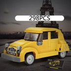 Technical 1:12 Scale Citroens 2cv Building Block Vintage Car 2.4ghz Radio Remote Control Vehicle Bricks Model Rc Toys Collection