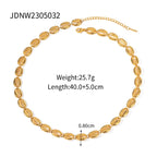 18K PVD Plated Design Stainless Steel Beach Vacation Shell Element Waterproof Pendant Necklace/Earring Metal Attractive Jewelry