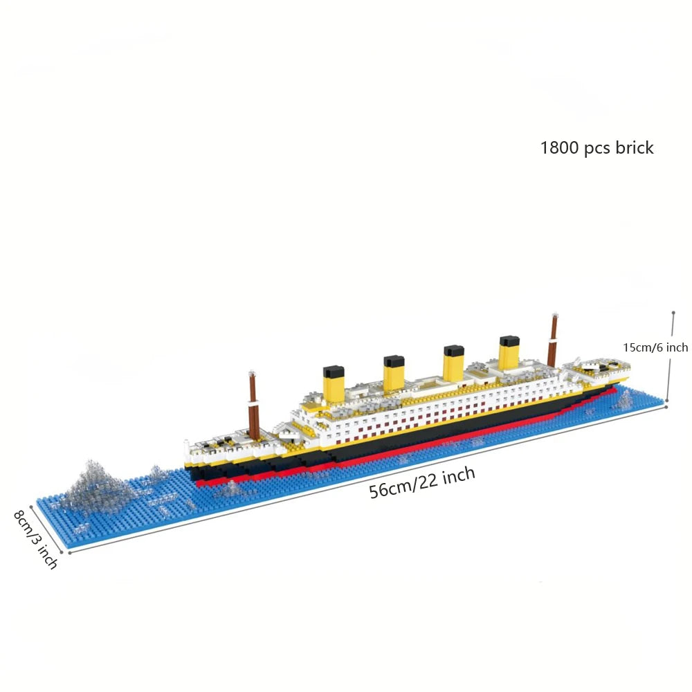 KNEW BUILT 6 Kinds Titanic Model Cruise Ship Building Block for Adult Micro Mini Brick Toy Perfect Gift Entertainment Decoration