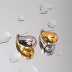 Boucles d'oreilles assorties couleur or et argent en acier inoxydable sans ternir plaqué or 18 carats goutte d'eau bijoux d'oreille légers de luxe pour femmes