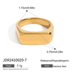 Geometrico Anello Donna Taglia 7 Superficie Liscia Semplice Gioielli Chic Alla Moda Fascino Gala Placcato Oro 18k Acciaio Inossidabile