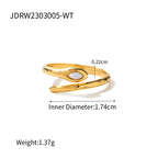 Creativity 18K Gold Plated Stainless Steel Serpentine Snake Shaped Series Open Ring Women Anti Allergic Charm Daily Jewelry