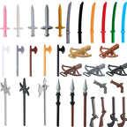 MOC Medieval Military Weapons Building Blocks Parts Castle Knights Soldier Sword Bow Crossbow Helmet Spear Model Bricks Boy Toys