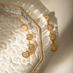 Orecchini pendenti geometrici a conchiglia placcati in oro 18k in acciaio inossidabile, texture metallica, ciondolo personalizzato antiallergico, gioielli chic