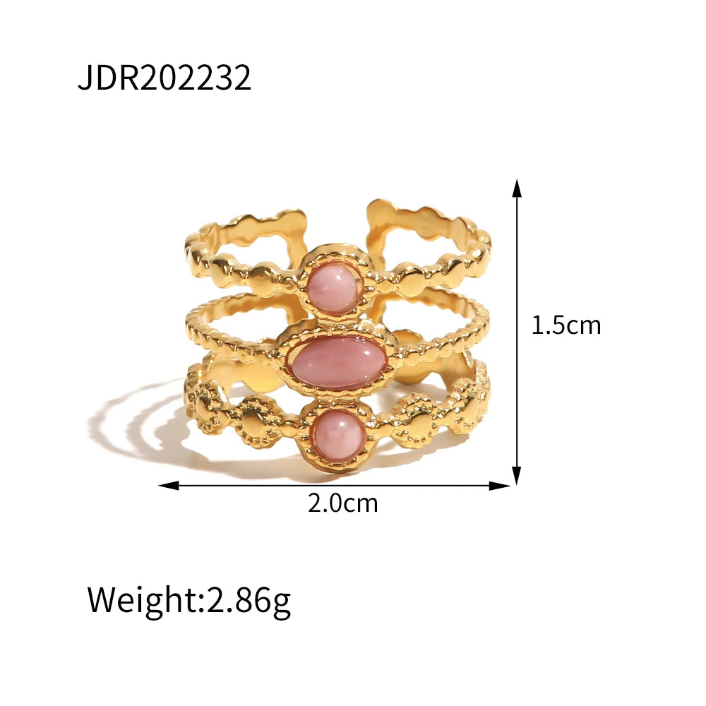 Ring Set With Semi-precious Stones Vintage Geometric Zirconium Ring Rings Women's Rings for Women Jewelry Sets Fashion