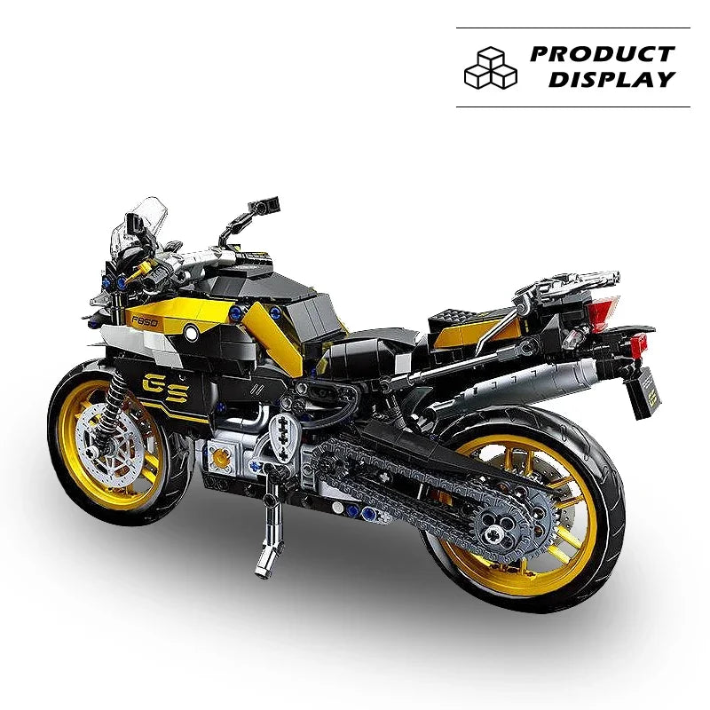 City F85 GS Motorcycle Model MOC Building Blocks Racing Car Motorbike Vehicle Bricks Desktop Decoration Assembly Kids Toys Gifts