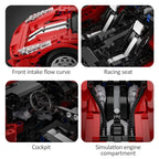 Cada 1126 PCS CITY Compatible RC Car Building Blocks Technical STEM Remote Control Toys Gift Red Supercar Bricks For Children