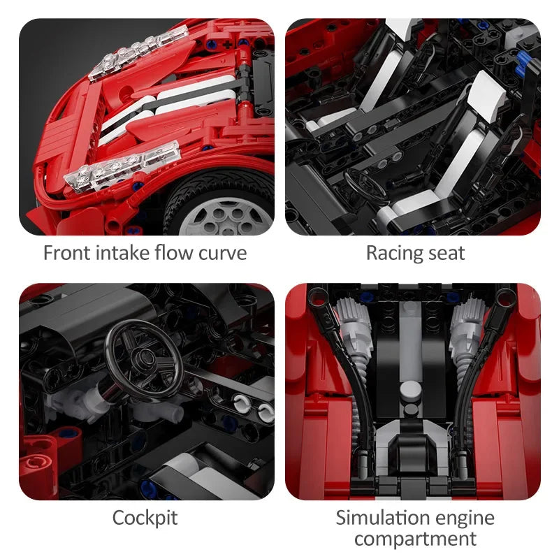 Cada 1126 PCS CITY Compatible RC Car Building Blocks Technical STEM Remote Control Toys Gift Red Supercar Bricks For Children