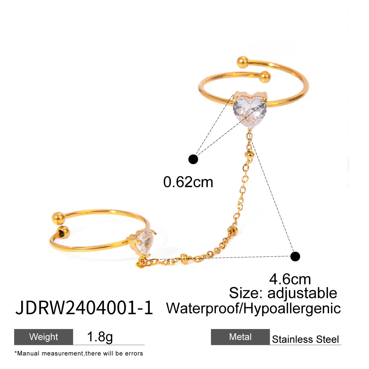 Anillo abierto de diseño multiestilo minimalista de acero inoxidable color dorado ligero y cómodo encanto para mujer joyería de declaración chapada en PVD 18K