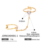 Light Cozy 18K PVD Plated Stainless Steel Delicate Fine Two Pairs A Set of Fingertip Opening Rings Trendy Women Premium Jewelry