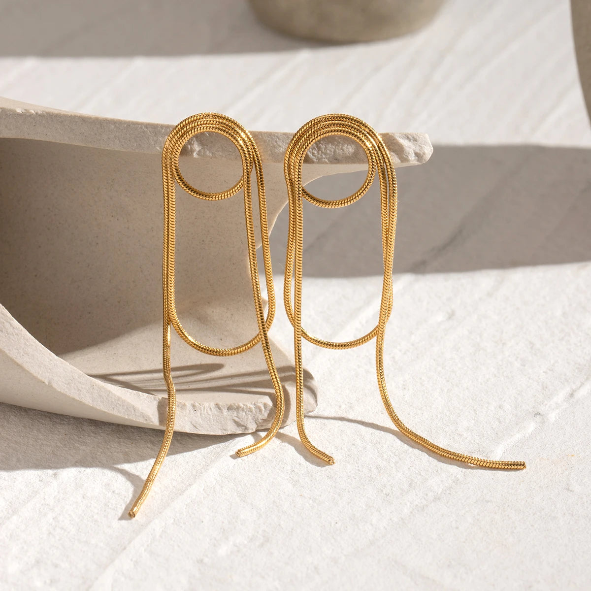 Trendy 18k Stainless Steel Vintage Squre Imitation Pearl Earrings Women Statement Charm Texture Rust Proof Jewelry