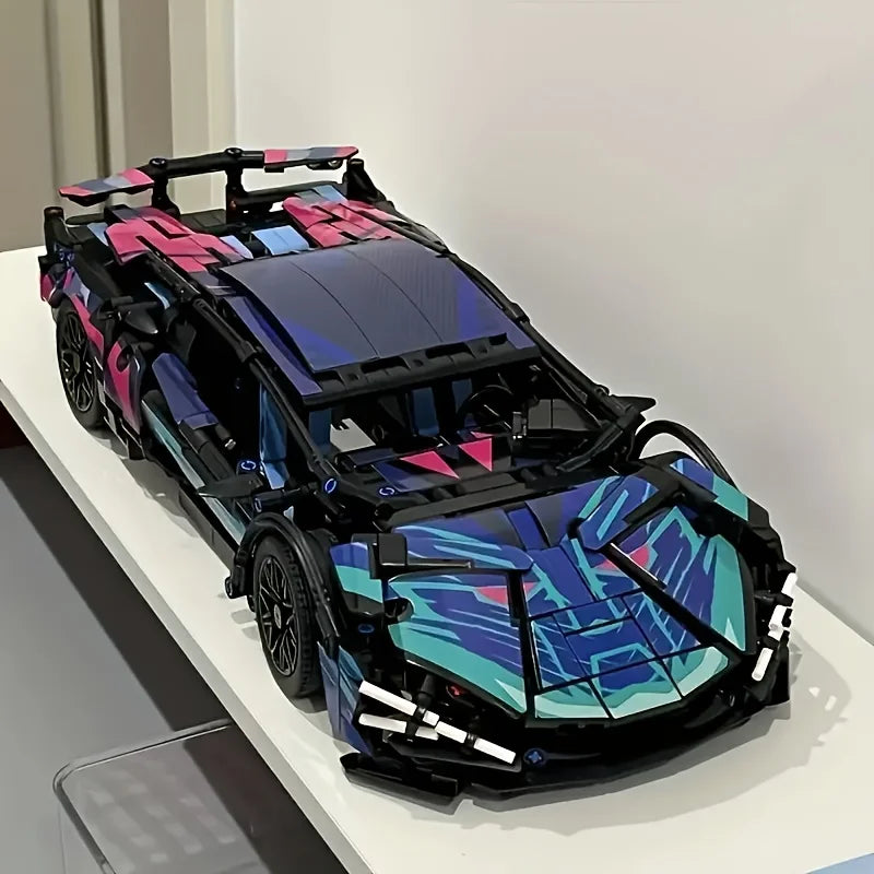 1614-Piece Technology Series Classic Cyber-Style Racing Car Building Blocks City Famous Brand Supercar Moc Assembly Toy Easter Gift Birthday Gift