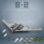 2063PCS B-2 Ghost Strategic Bomber Building Blocks Air Force Fighter Model Bricks Collection Desktop Display Kids DIY Toys Gifts