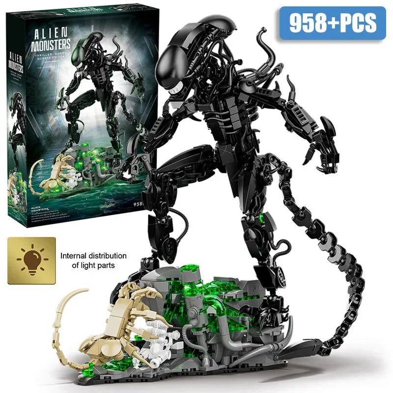 Creative MOC 958pcs Alien Monster Building Blocks Bricks Set DIY Alien Figures Assembly Model Kit Toys For Children Adult Gifts