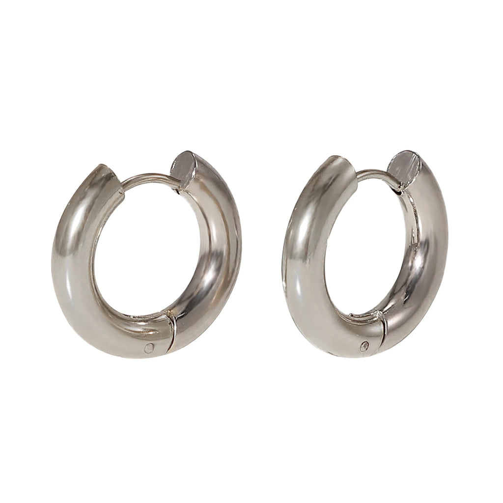 Simple Classic Circle Hoop Øreringe Til Kvinder Design Guld Sølv Hoop Øreringe Dame Rustfri Stål Øreringe Pendientes