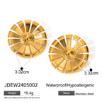 18k Gold Plated Stainless Steel Delicate  Small Daisy-shaped Round Earrings Women Charming Waterproof Statement Jewelry