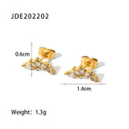 18 K forgyldt rustfrit stål Blomsterøreringe Indlæg Zirkon Metal Gylden Charm Sommer Smykker Vandtæt Tilbehør Bijoux Femme