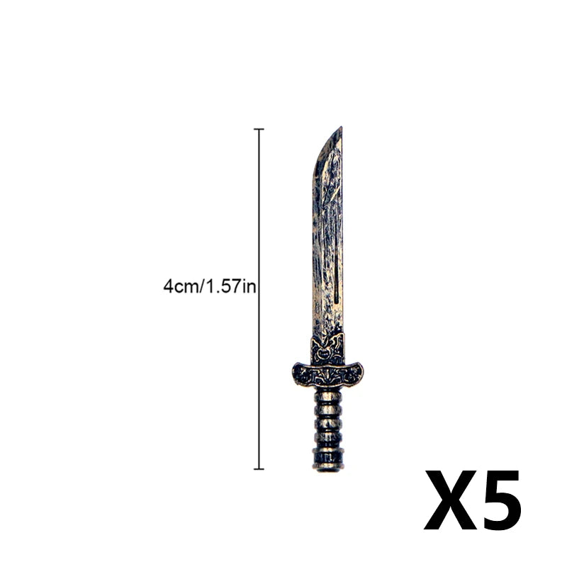 MOC Medieval Military Weapons Building Blocks Parts Castle Knights Soldier Sword Bow Crossbow Helmet Spear Model Bricks Boy Toys