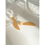 18K forgyldt anti-allergisk rustfrit stål Halvmåne øreringe med børstet effekt Charm dagligt udsøgte smykker Bijoux Femme