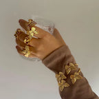 2023 Nieuwe Armband Ketting Oorbellen voor Vrouwen Roestvrij Staal Open-lus 18K Goud Vergulde Vlinder Serie Sieradensets