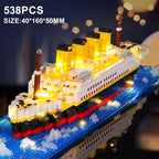 Small Particle Building Block Assembly Toy Titanic Giant Boy Girl Puzzle Cruise Ship Brick Model Kit Desltop Birthday Gift Child