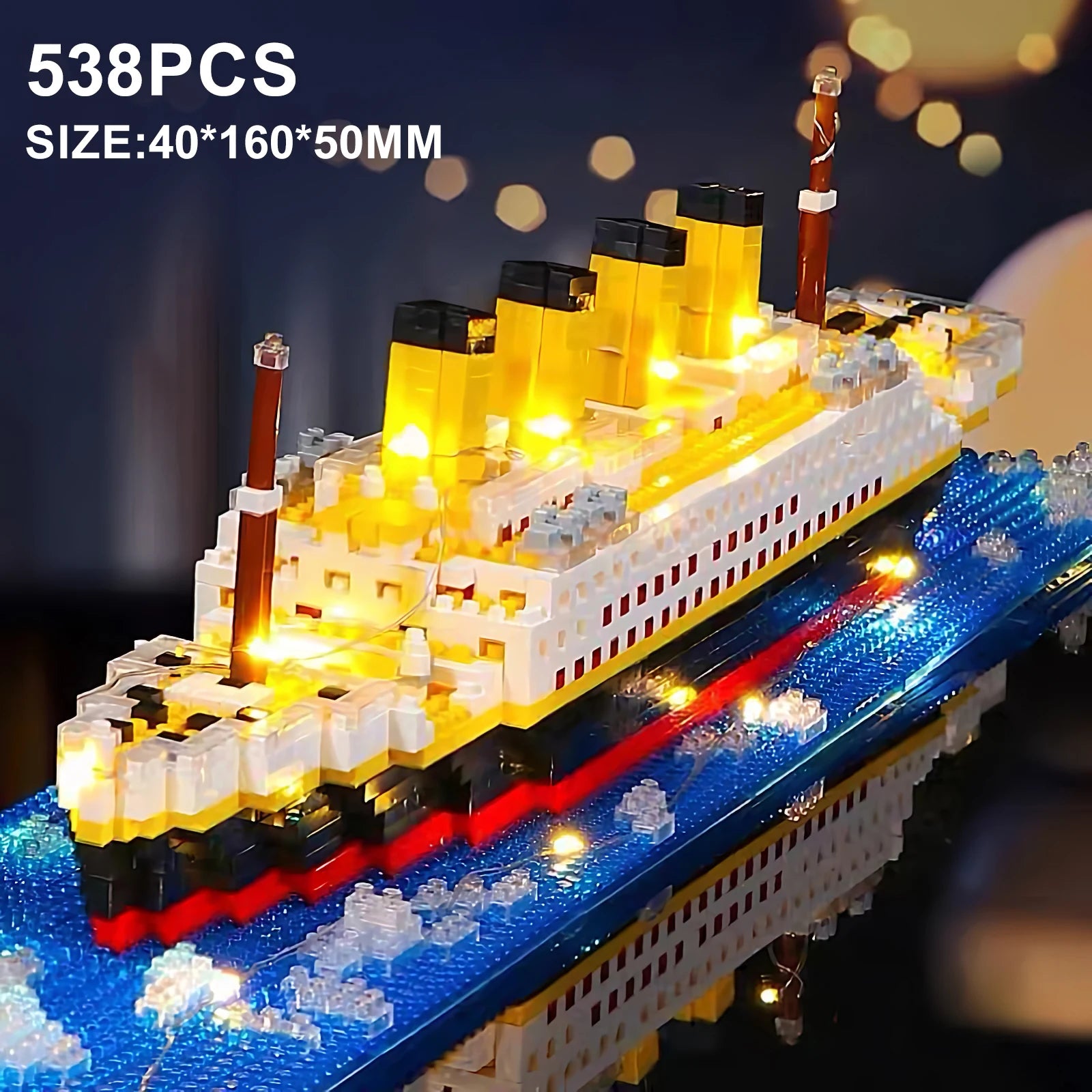 Small Particle Building Block Assembly Toy Titanic Giant Boy Girl Puzzle Cruise Ship Brick Model Kit Desltop Birthday Gift Child