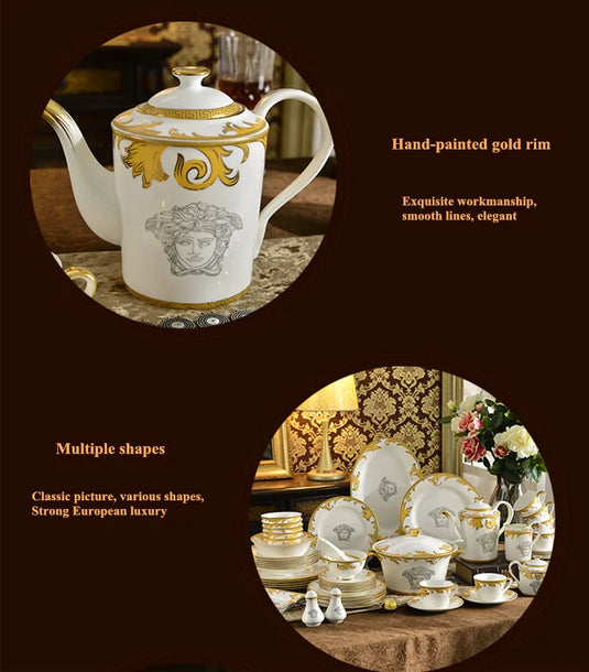 Porcelain Luxury Giveaways Dinner Sets 58pcs Dinner Set Coffee Set Dishes Bowl Spoon And Plates